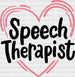 Heart Speech Therapist Design - Therapist DTF Heat Transfer ready2transfer Black