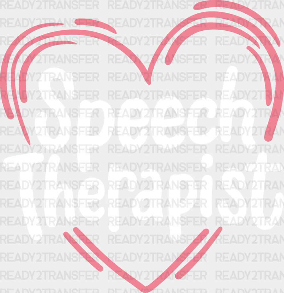 Heart Speech Therapist Design - Dtf Heat Transfer Adult Unisex S & M (10’’) / White