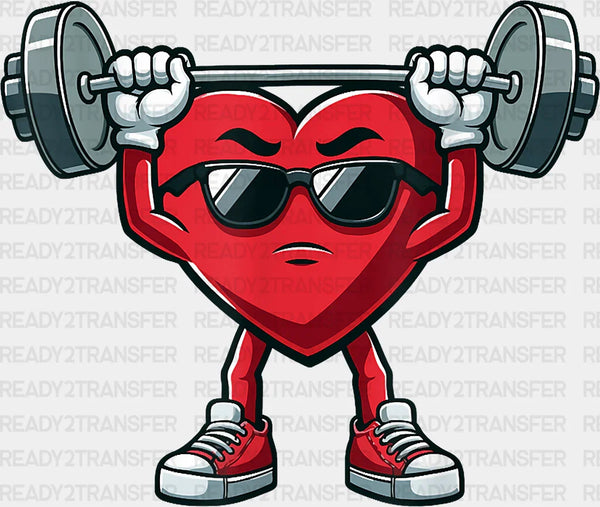 Heart Weight Lifting Design - Gym DTF Heat Transfer