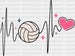 Heartbeat Design - Volleyball DTF Heat Transfer ready2transfer Black