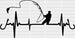 Heartbeat Fishing Design - Fishing DTF heat transfer ready2transfer Black