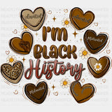 Hearts I Am Black History - Month Dtf Heat Transfer