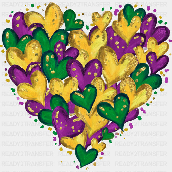 Hearts In Heart - Mardi Gras DTF Transfers