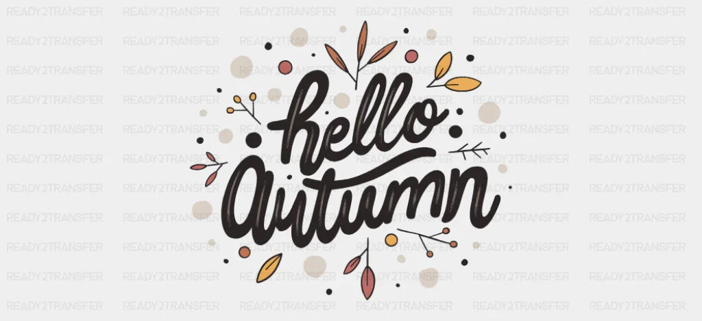 Hello Autumn Leaves Design - Seasons Cup Wrap UV Sticker Permanent UV DTF Decal