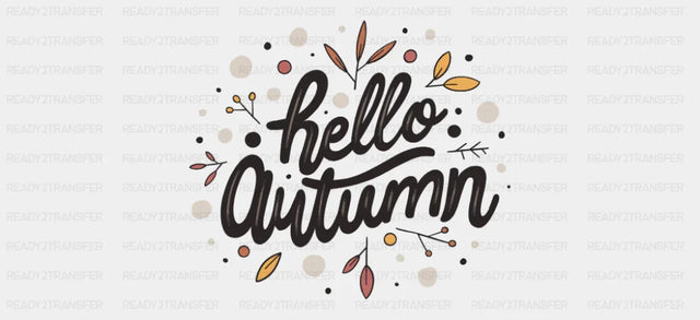 Hello Autumn Leaves Design - Seasons Cup Wrap UV Sticker Permanent UV DTF Decal