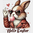 Hello Easter Cool Rabbit - Easter DTF Transfer Adult Unisex - S & M (10’’) / Dark Color Design (See Imaging)