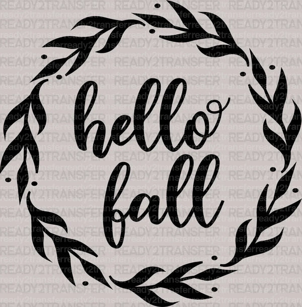 Hello Fall Circle DTF Transfer
