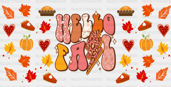 Hello Fall - Fall Cup Wrap UV Sticker Permanent UV DTF Decal
