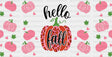 Hello Fall Pink Pumpkin - Cup Wrap Uv Sticker Permanent Dtf Decal
