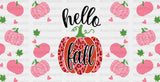 Hello Fall Pink Pumpkin - Cup Wrap Uv Sticker Permanent Dtf Decal