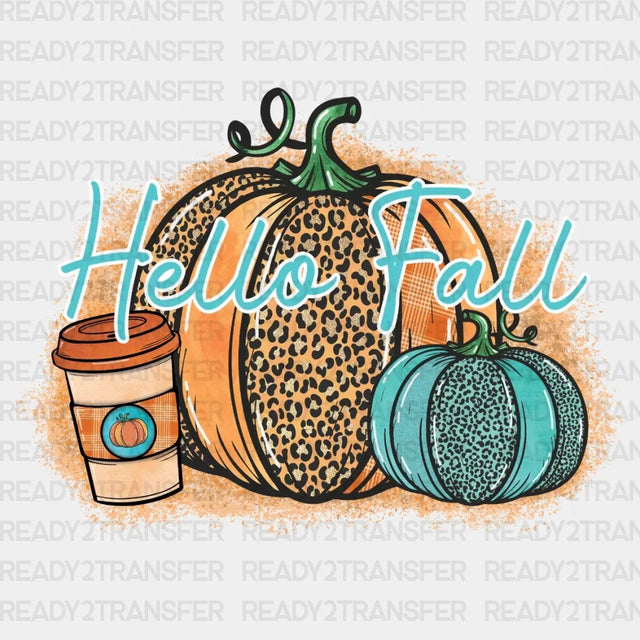 Hello Fall Pumpkin Drink DTF Transfer ready2transfer
