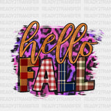 Hello Fall Purple DTF Transfer ready2transfer