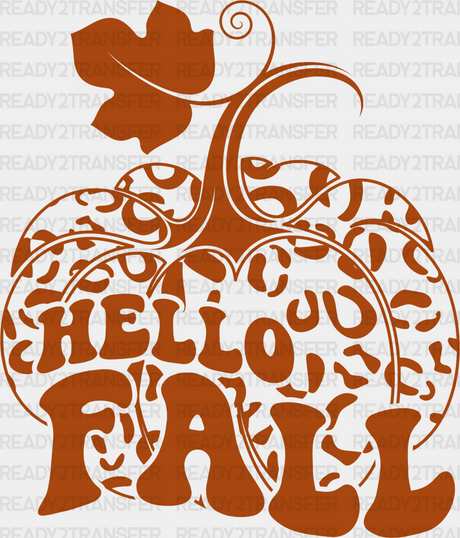 Hello Falls Pumpkin Design Fall Season Dtf Transfer