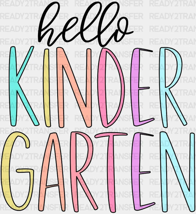 Hello Kinder Garten DTF Transfer ready2transfer Black