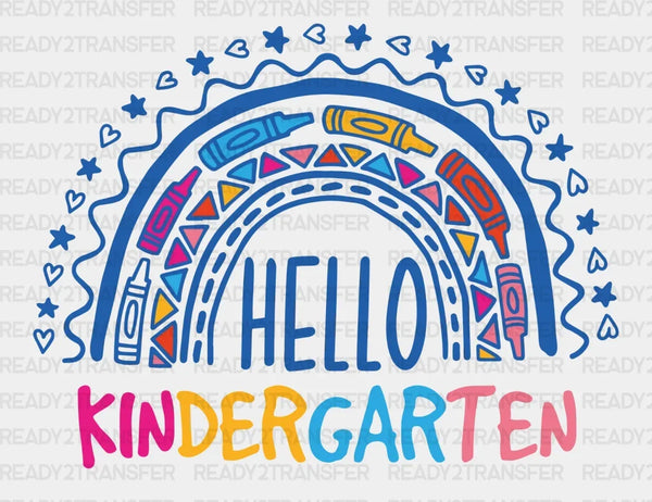 Hello Kindergarten Pencil Rainbow DTF Transfer