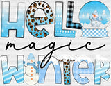 Hello Magic Winter - Winter Iron On DTF Transfer ready2transfer Light Color Design ( See imaging )