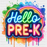 Hello Pre-K Colorful Splash - Pre-K DTF Transfers ready2transfer