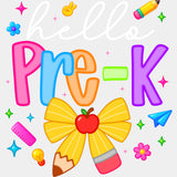 Hello Pre-K - Pre-K DTF Transfers ready2transfer Light Color Design (See Imaging)