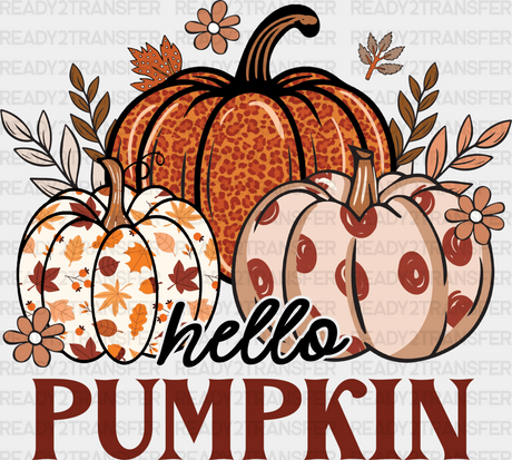 Hello Pumpkin Colorful Pumpkins - Fall Dtf Transfer Adult Unisex S & M (10’’) / Dark Color