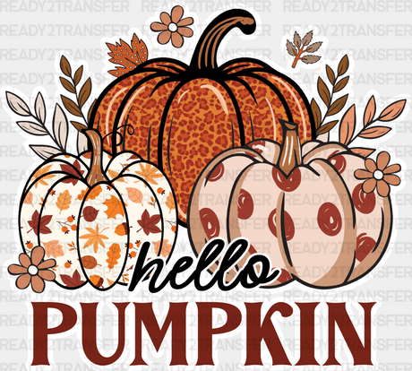 Hello Pumpkin Colorful Pumpkins - Fall Dtf Transfer Adult Unisex S & M (10’’) / Light Color