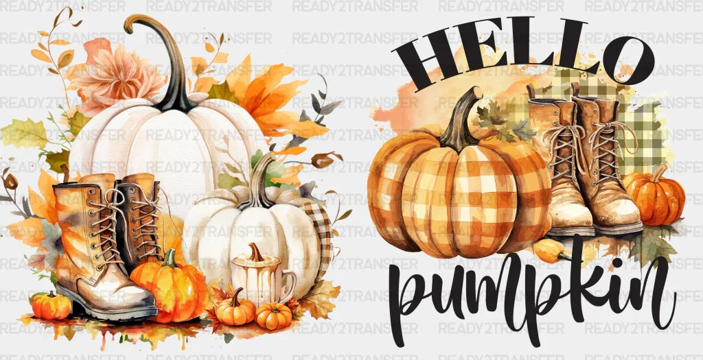 Hello Pumpkin - Fall Cup Wrap Uv Sticker Permanent Dtf Decal
