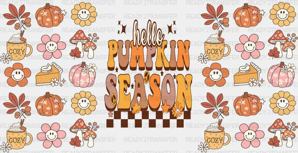 Hello Pumpkin Season - Fall Cup Wrap UV Sticker Permanent UV DTF Decal