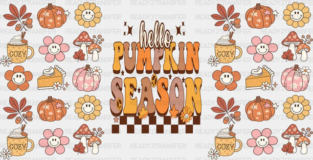 Hello Pumpkin Season - Fall Cup Wrap Uv Sticker Permanent Dtf Decal