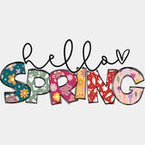 Hello Spring Floral - Dtf Heat Transfer Adult Unisex S & M (10’) / Black