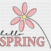 Hello Spring Flower Design - Spring DTF heat transfer ready2transfer Black