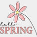 Hello Spring Flower Design - Spring DTF heat transfer ready2transfer White