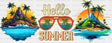 Hello Summer Island Design - Cup Wrap Uv Sticker Permanent Dtf Decal