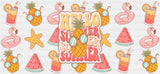 Hello Summer Pineapple Glasses - Summer Cup Wrap UV Sticker Permanent UV DTF Decal