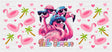 Hello Summer Pink Flamingos - Summer Cup Wrap UV Sticker Permanent UV DTF Decal