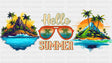 Hello Summer Sunglasses - Summer Cup Wrap UV Sticker Permanent UV DTF Decal