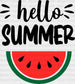 Hello Summer Watermelon Summer DTF Transfer ready2transfer Black