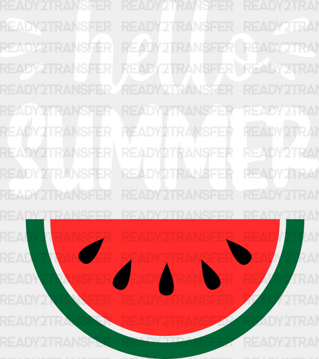 Hello Summer Watermelon Dtf Transfer Adult Unisex - S & M (10’) / White