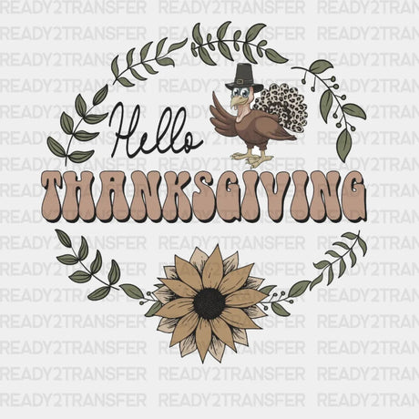 Hello Thanksgiving Floral Dtf Transfer