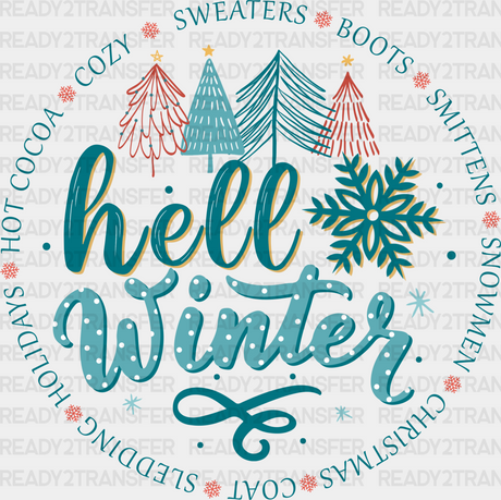 Hello Winter Tree Design - Iron On Dtf Transfer