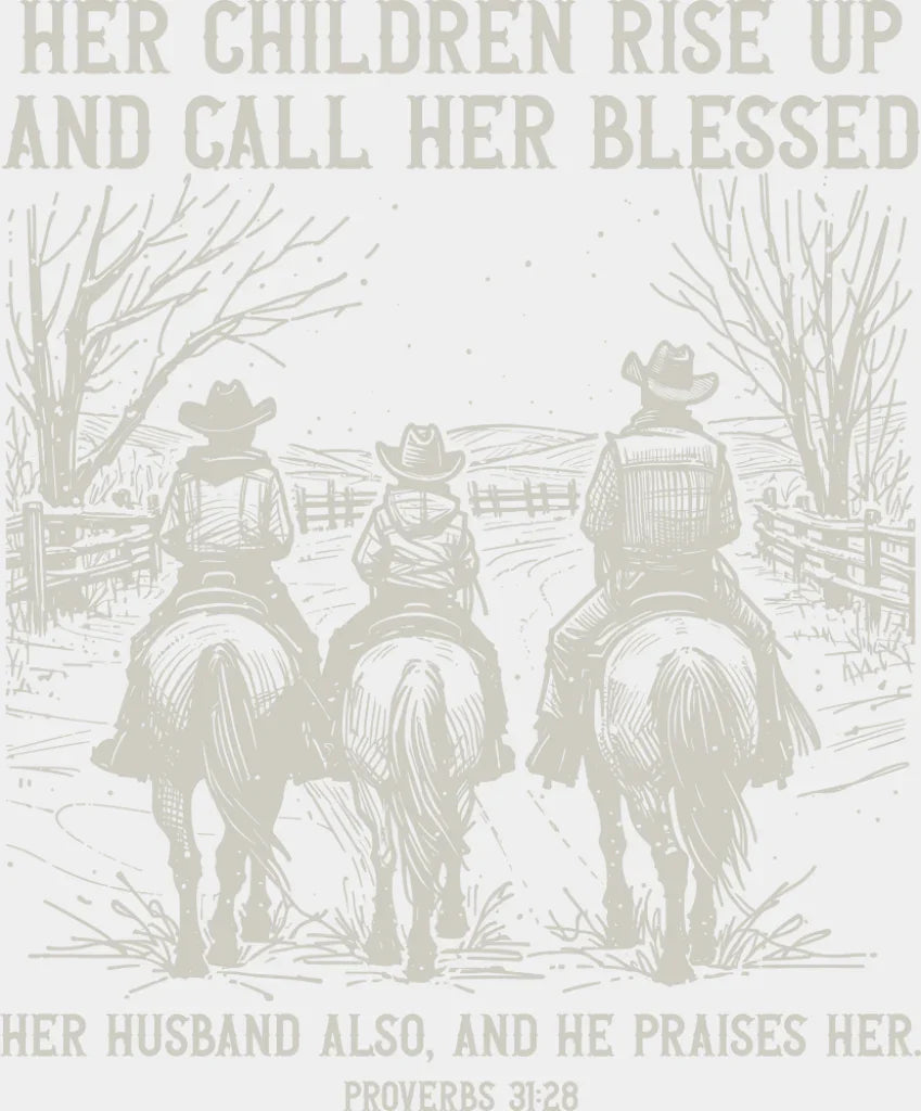Her Children Rise Up And Call Her Blessed - Christianity DTF Transfer Adult Unisex - S & M (10’’) / Light Color Design