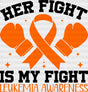Her Fight Is My Fight Gloves - Leukemia DTF heat transfer ready2transfer Dark Color Design ( See imaging )