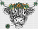 Highland Cow St. Patrick's Day DTF Heat Transfer, Saint Patricks Day Design, St Paddys Day DTF ready2transfer Black