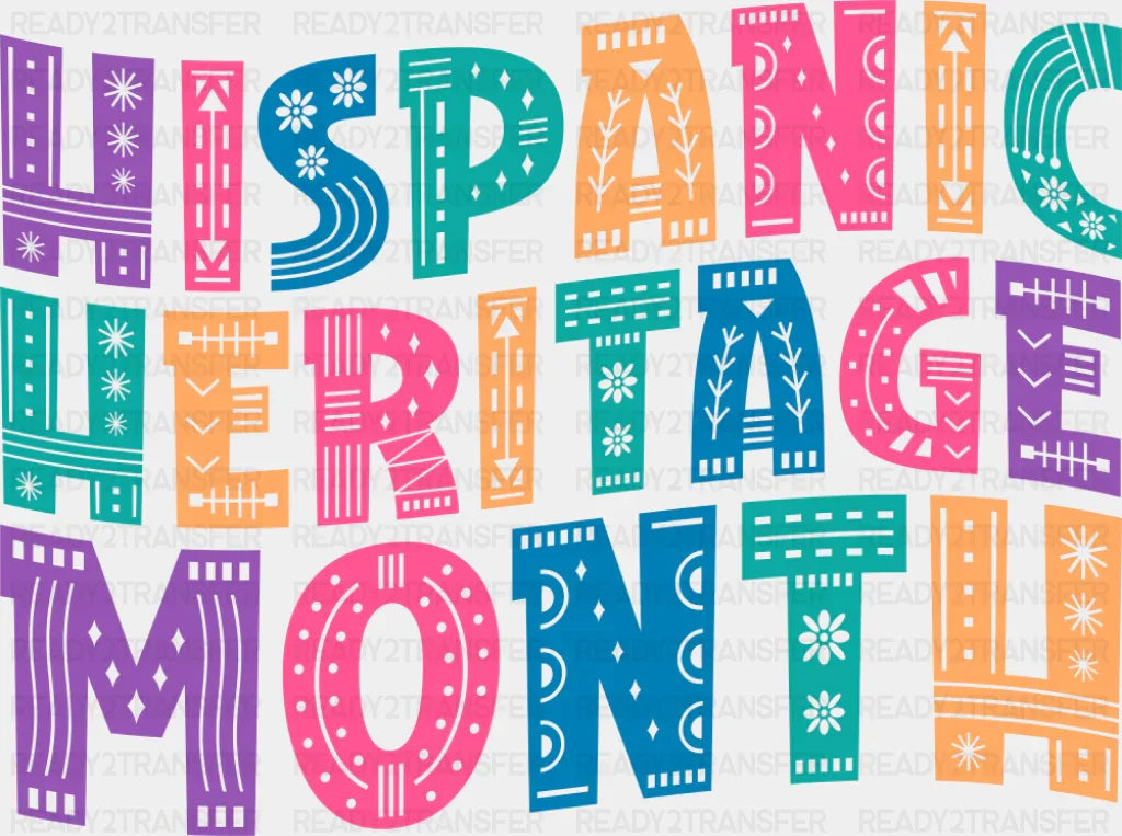 Hispanic Heritage Month Papel Picado - Hispanic Heritage Month DTF Transfer