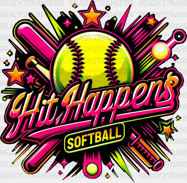 Hit Happens - Softball DTF Heat Transfer