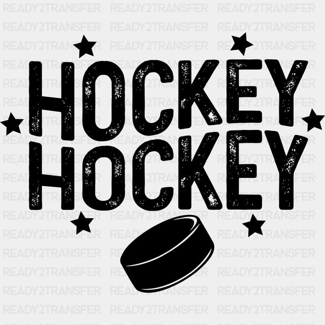 Hockey B&W - Hockey DTF Transfers ready2transfer Dark Color Design (See Imaging)