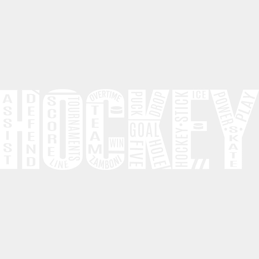Hockey B&W Letters - Hockey DTF Transfers ready2transfer Light Color Design (See Imaging)