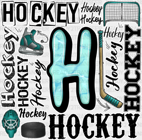 Hockey H Doodles - Dtf Heat Transfer Adult Unisex S & M (10’’) / White