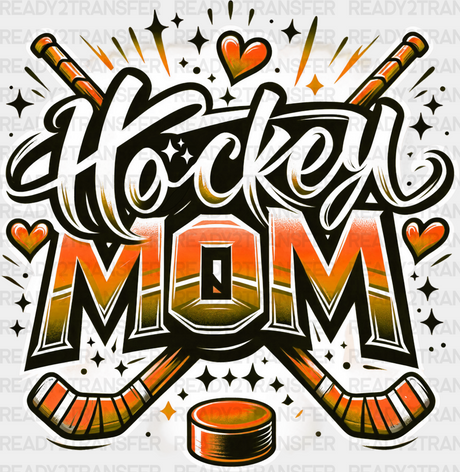 Hockey Mom - Dtf Heat Transfer Adult Unisex S & M (10’’) / Orange