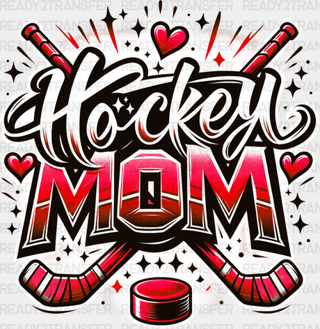 Hockey Mom - Dtf Heat Transfer Adult Unisex S & M (10’’) / Red