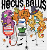 Hocus Bolus Halloween DTF Transfer Adult Unisex S & M (10’’) / Dark Color Design (See Imaging)