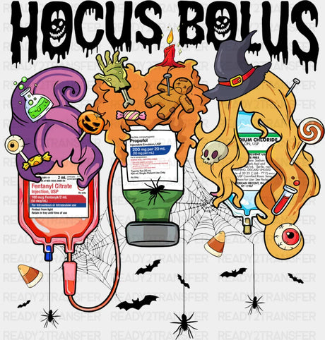 Hocus Bolus Halloween DTF Transfer Adult Unisex S & M (10’’) / Dark Color Design (See Imaging)